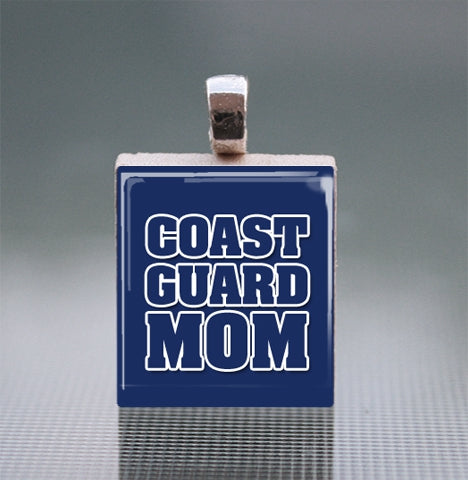 Coast Guard Wife Scrabble Tile Pendant with Ball Chain