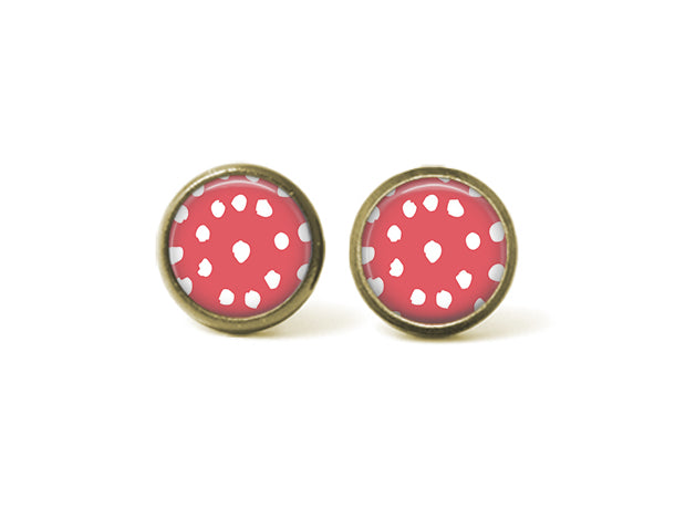 Boho Polka Dots 12mm Post Earrings