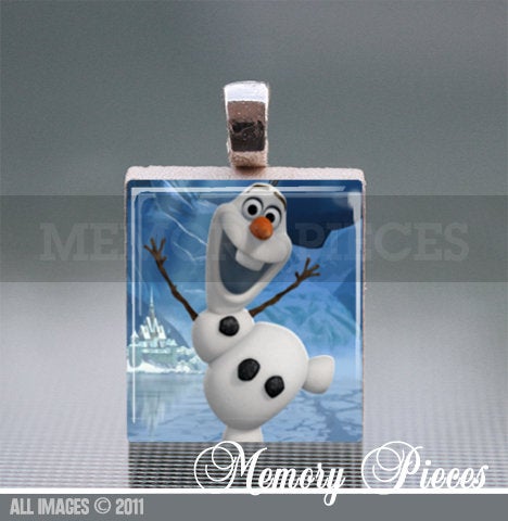 Frozen Scrabble Tile Pendant with Ball Chain