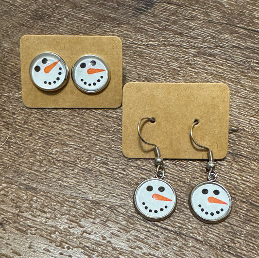 Christmas Snowman Post or Dangle Earrings
