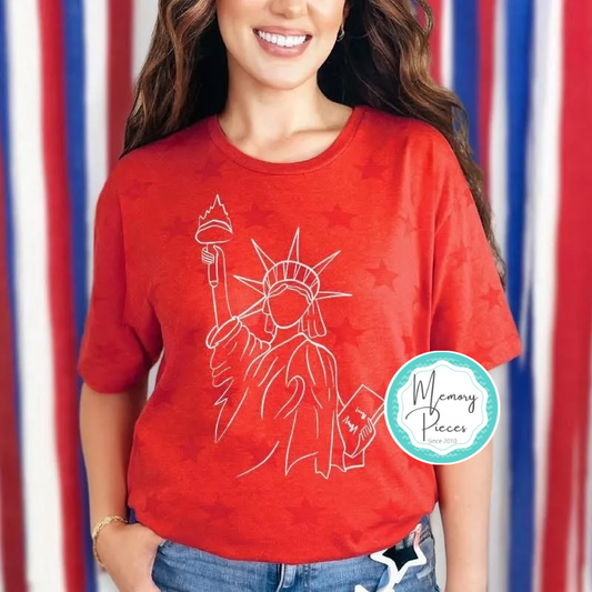 Lady Liberty Red with Red Stars