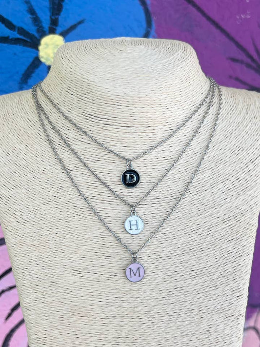 Color Initial Necklaces