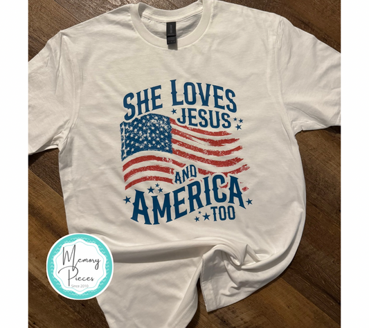 ‘She loves Jesus and America too’ t-shirt