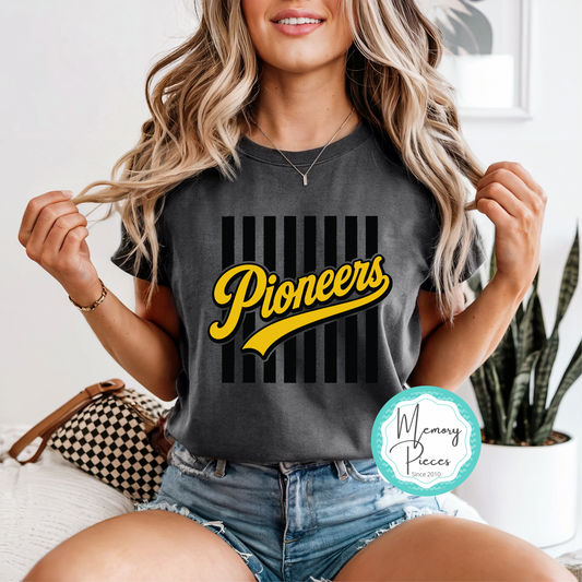 Boonville Pioneers (Yellow) Stripes T-Shirt