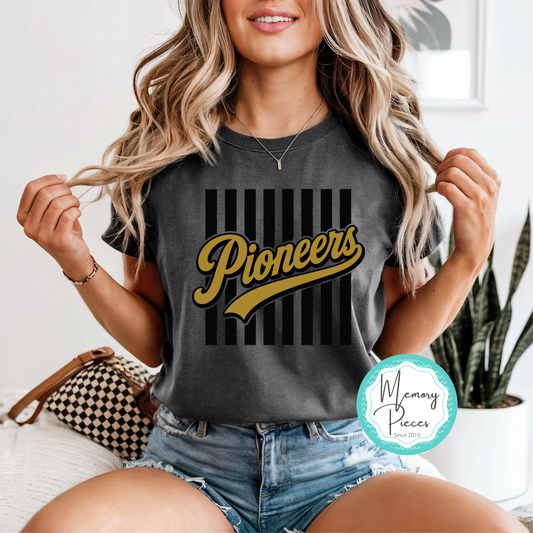 Boonville Pioneers (Gold) Stripes T-Shirt