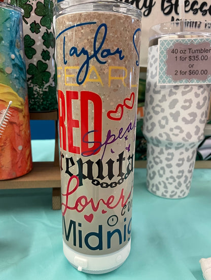20 ounce Bluetooth Speaker Insulated Skinny Tumbler - Taylor Swift