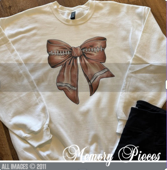 Football Bow Crewneck Sweatshirt
