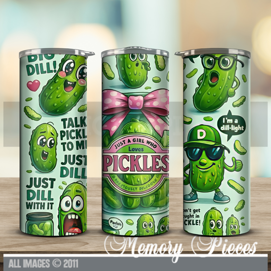 20 ounce Insulated Skinny Tumbler -  Dill Pickles
