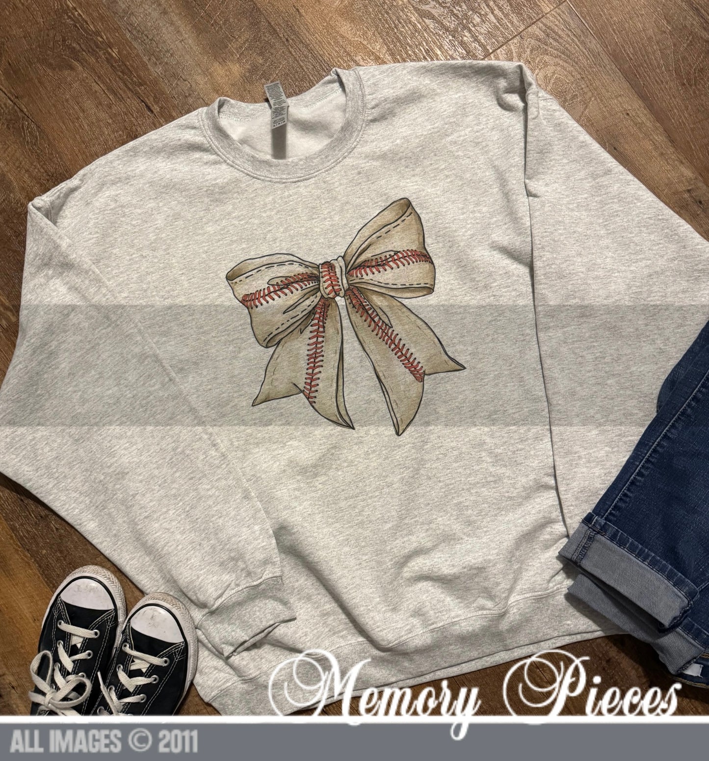 Baseball Bow Crewneck Sweatshirt