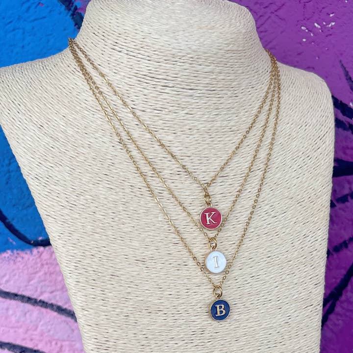 Color Initial Necklaces