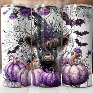 20 ounce Insulated Skinny Tumbler - Highland Halloween Cow