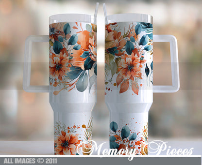 40 ounce Insulated Travel Tumbler - Boho Flowers