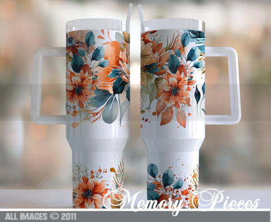 40 ounce Insulated Travel Tumbler - Boho Flowers