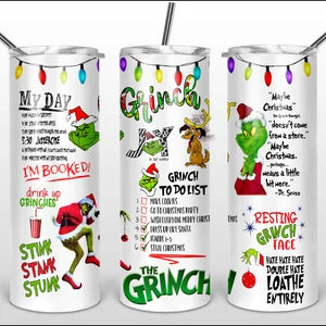 20 ounce Insulated Skinny Tumbler -  Grinch