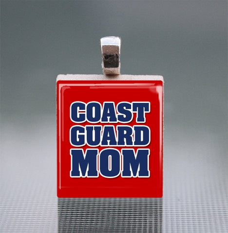 Coast Guard Wife Scrabble Tile Pendant with Ball Chain