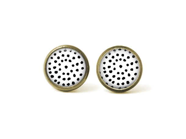 Boho Polka Dots 12mm Post Earrings