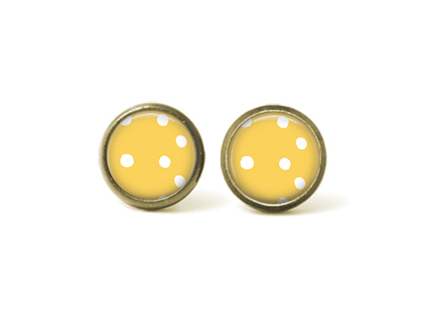 Boho Polka Dots 12mm Post Earrings
