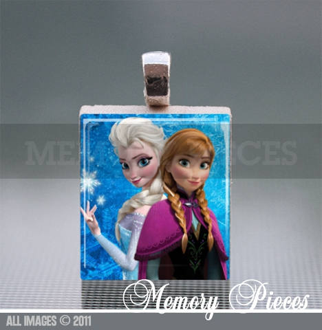Frozen Scrabble Tile Pendant with Ball Chain