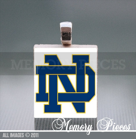 Notre Dame Scrabble Tile Pendant with Ball Chain