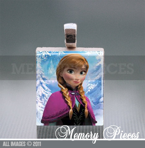 Frozen Scrabble Tile Pendant with Ball Chain
