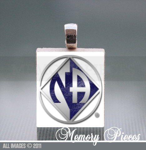 N A Scrabble Tile Pendant with Ball Chain